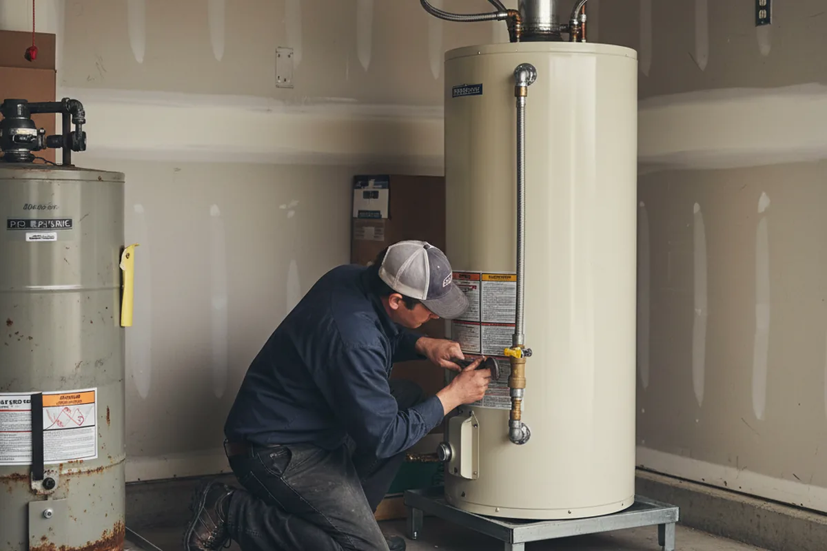 Water heater and shutoff valve replacement in Rockford